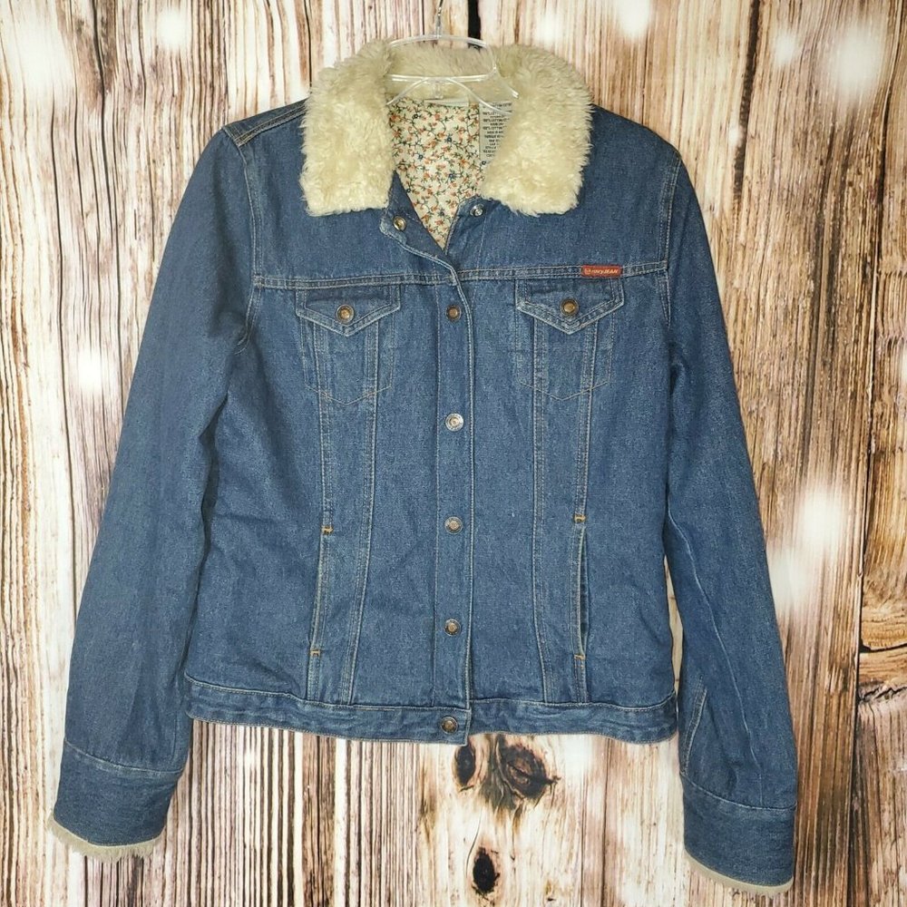 Roxy Quilted Jean Jacket With Sherpa Juniors M